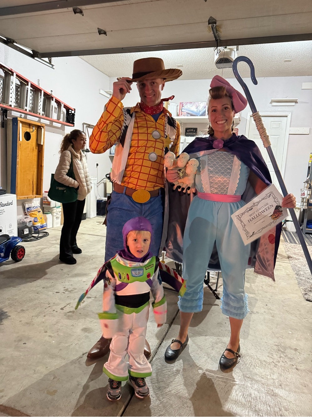Toy Story Woody, toddler Buzz and Bo Peep